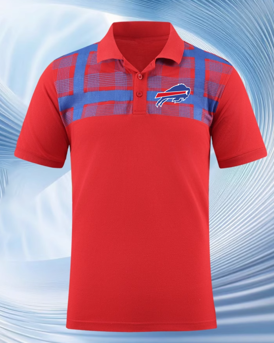 Buffalo Bills red Men 2025 NFL polo T shirt->nfl t-shirts->Sports Accessory
